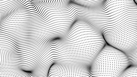 Abstract black color dots particles flowing wave animated pattern halftone .. Video stock 290854729
