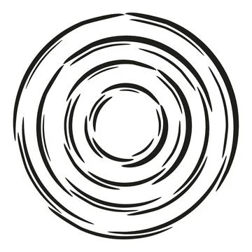 Abstract black concentric circles swirling motion background Stock Illustration