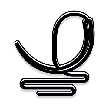 Abstract black continuous line art minimalistic swirl design Stock Illustration