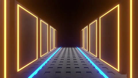 Abstract Black Cube Tunnel Stock-Footage 325721355