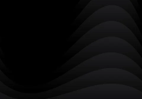 Abstract black curved overlap layer design on dark background paper style. Stock Illustration
