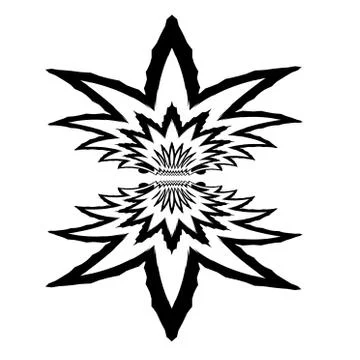 Abstract black design element isolated on white. Special art shape. Plant bac Stock Illustration