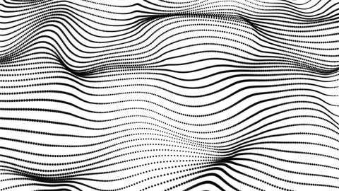 Abstract black dot line with a dynamic wave on white background. Abstract d.. Stock Illustration