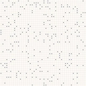 Abstract black dot pattern on grid background Stock Illustration