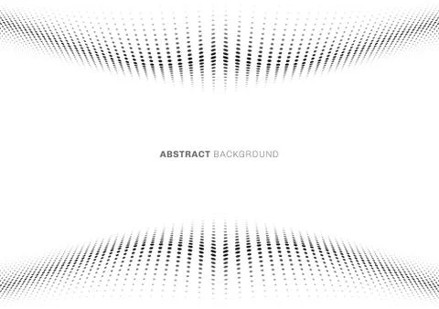 Abstract black dot wave pattern halftone style perspective on white backgroun Stock Illustration