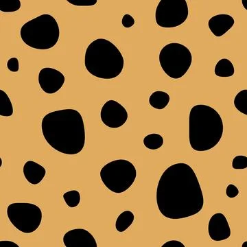 Abstract black dot on yellow background seamless vector Stock Illustration