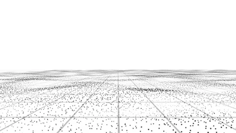 Abstract black dots wave and moving grid on white background. Futuristic pa.. Stock Footage 295190487