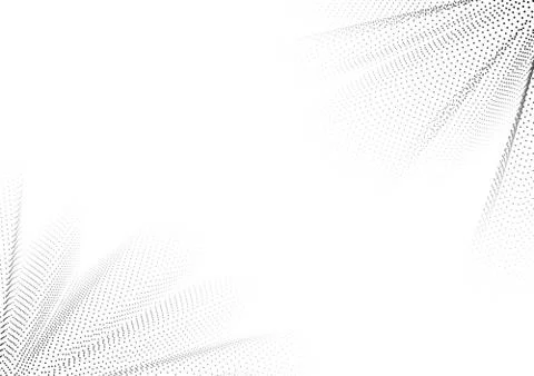 Abstract black dots wave particle on white background. Stock Illustration