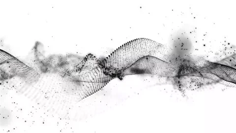 Abstract black dots wave on white background. Futuristic black particle fly.. Stock Footage 295207979