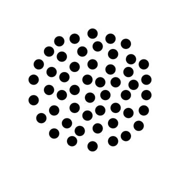 Abstract black dotted circle vector design osolated on white background Illustrazione stock