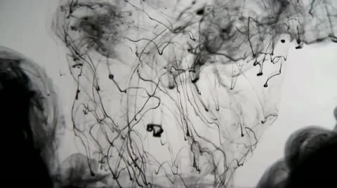 Abstract Black Drops Of Colour Liquid Into Water Stock Footage 22183925