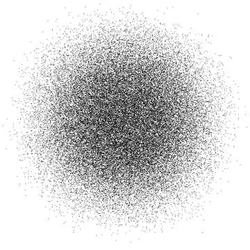 Abstract black dust of round shape isolated on white background. Spraying of 库存插图