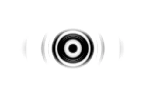 Abstract black eye effect with sound waves oscillating on white background Stock Illustration