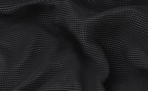 Abstract black fabric, background texture, 3D rendering Stock Illustration