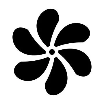 Abstract Black Five-Petal Geometric Flower Fan Icon Isolated on White Backg.. Stock Illustration