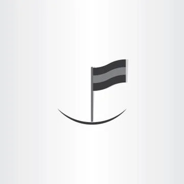 Abstract black flag icon Stock Illustration
