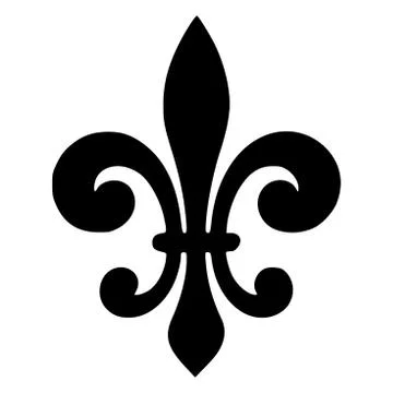 Abstract black fleur de lis medieval flower silhouette vector Stock Illustration