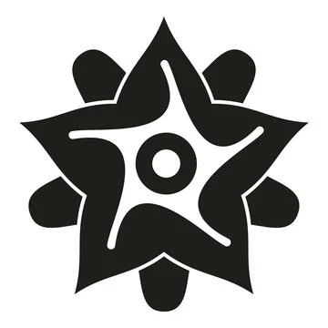 Abstract black flower vector icon for design Stock Illustration