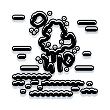 Abstract black fluid lines creating liquid shapes Stock Illustration