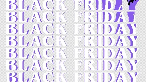Abstract Black Friday Text Pattern In Bold Letters on an alpha background Stock Footage 289702790