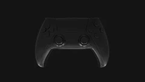Abstract black game controller on a black background. Gamepad for game consol Stock Footage 150981892