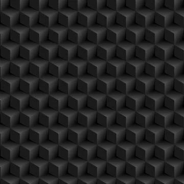 Abstract black geometric 3d cubes technology background Stock Illustration