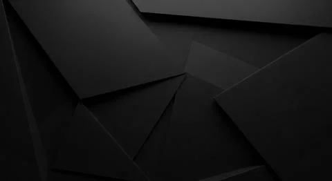 Abstract black geometric background with layered triangular shapes and mode.. Stockillustratie