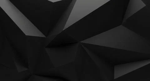 Abstract black geometric background with modern 3d shapes and futuristic desi Stock Illustration