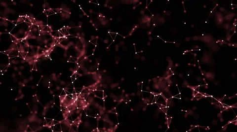 Abstract black geometric background with red lines and dots Stock Footage 66877964