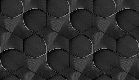 Abstract black geometric seamless pattern Stock Illustration
