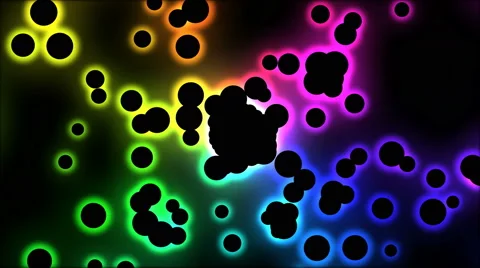 Abstract Black Glowing Particles - Loop Rainbow Stock Footage 45434084
