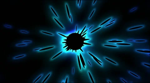 Abstract Black Glowing Particles - Loop Blue Video stock 45495461