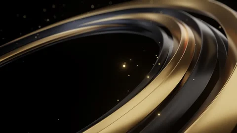 Abstract Black Gold Flowing Lines Luxury Background Stock Footage 318540482