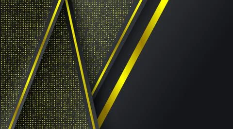 Abstract Black Gold Frame Tech Glowing Elegant Luxury Design Background Templ Stock-Illustration