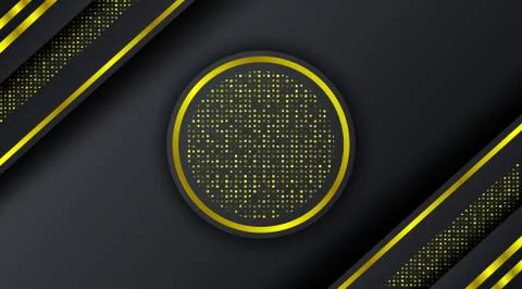 Abstract Black Gold Frame Tech Glowing Elegant Luxury Design Background Templ Illustrazione stock