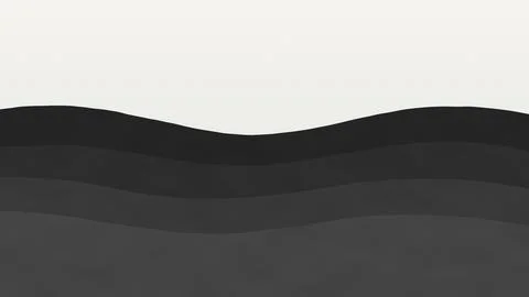 Abstract black gradient waves on plain white background Stock Illustration