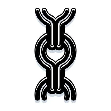 Abstract black graphic chain link pattern Illustrazione stock