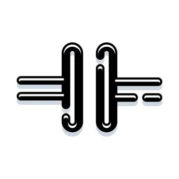 Abstract black graphic design creating a symmetrical symbol Stockillustratie