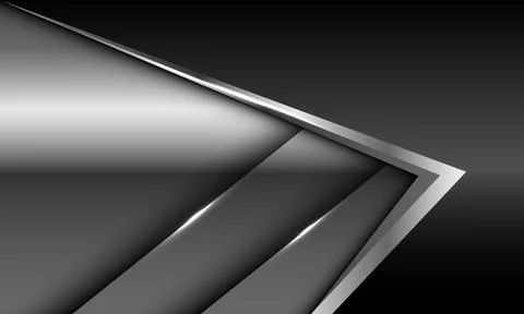 Abstract black grey silver arrow metallic direction luxury overlap design Stock Illustration