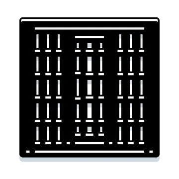 Abstract black grid pattern icon creating system Stock Illustration