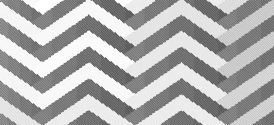 Abstract black halftone chevron pattern background with zigzag dotted lines Stock Illustration