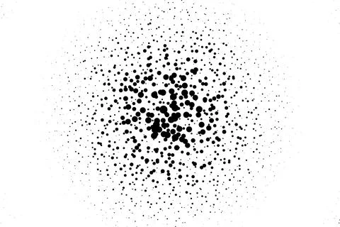 Abstract black halftone dot burst background Illustrazione stock