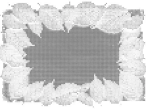 Abstract black halftone splatter texture on white background for edgy distr.. Stock Illustration