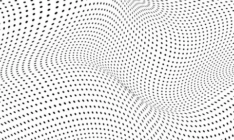 Abstract black halftone wave pattern with dots on white background. Grunge pa Stock Illustration