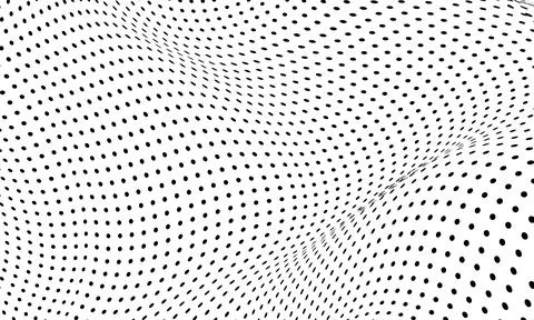 Abstract black halftone wave pattern with dots on white background. Grunge pa 스톡 일러스트