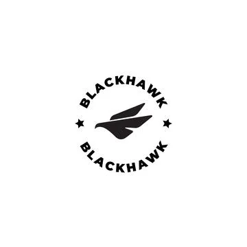 Abstract black hawk logo stamp. Vector illustration Stock Illustration