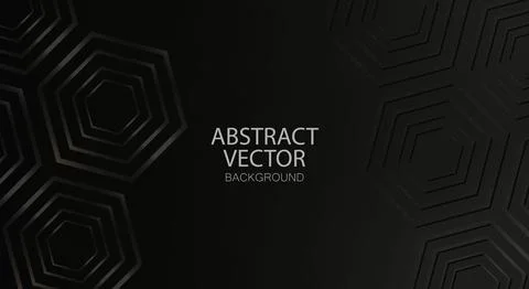 Abstract black hexagon background, modern luxury geometric vector design Stock Illustration