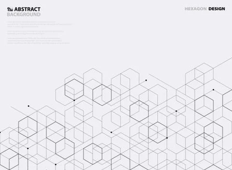 Abstract black hexagon pattern design on white background. illustration Stock Illustration
