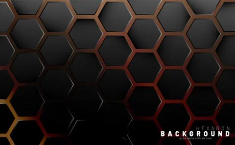 Abstract black hexagon pattern on a technology style of neon gradient backgro イラスト素材