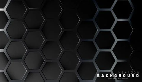 Abstract black hexagon pattern on a technology style of neon gradient backgro Stock Illustration